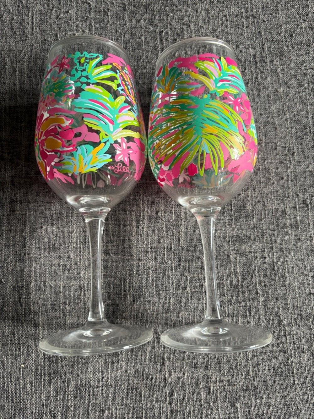 Lilly Pulitzer Colorful Tropical Plastic Wine Glass